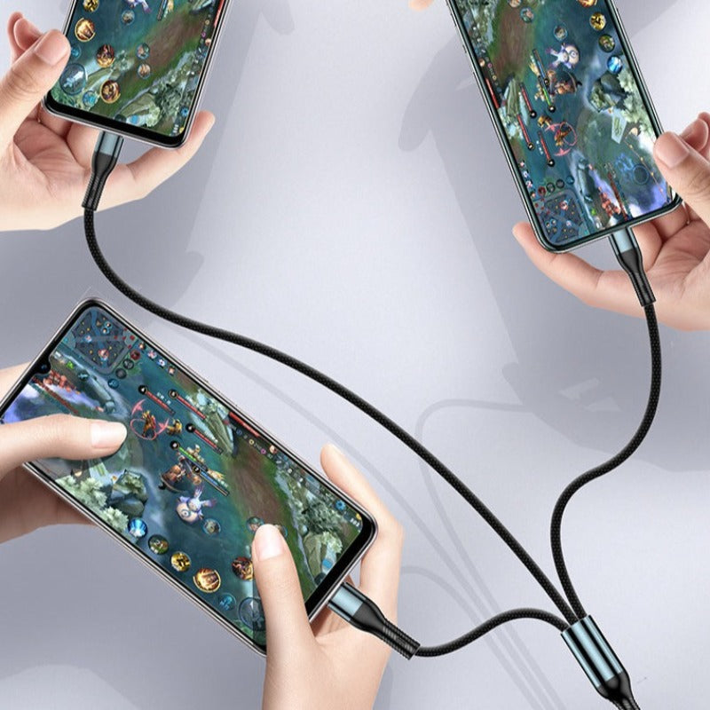 Câble USB 3-en-1 Charge Rapide 120W - Lot de 2