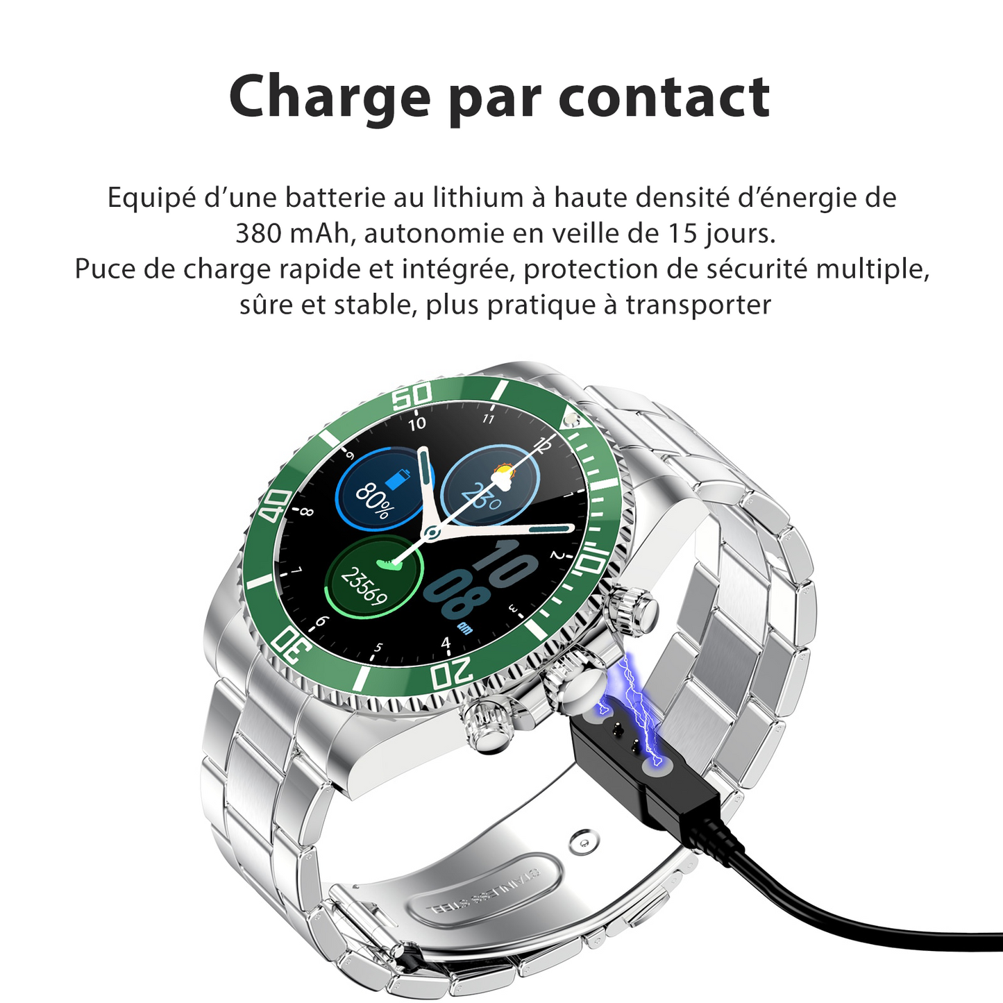 Montre connectée Bluetooth élégante pour homme