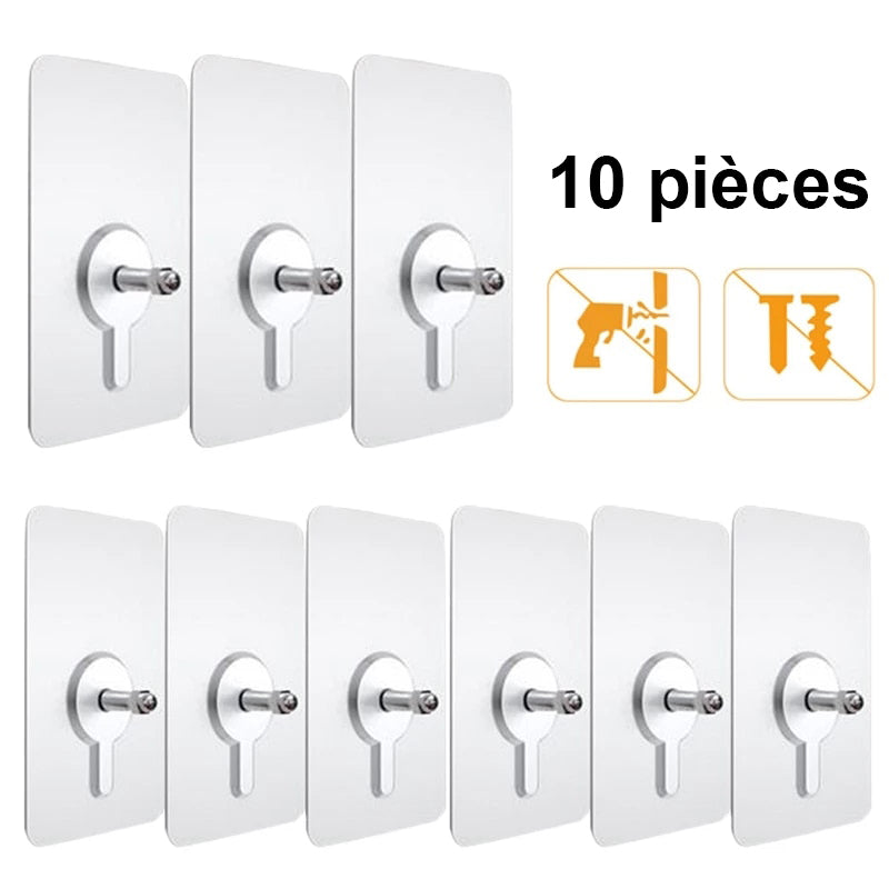 Kit de 10 Clous Auto-Adhésifs Pratiques sans Perforation