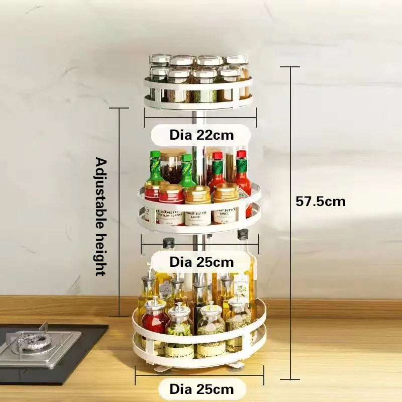 Rangement d'Angle Rotatif Multicouche pour Cuisine - Élégance et Praticité