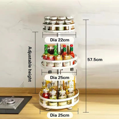 Rangement d'Angle Rotatif Multicouche pour Cuisine - Élégance et Praticité