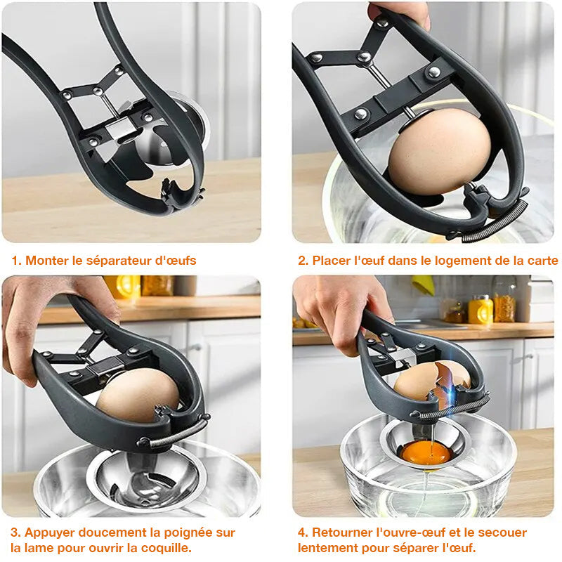 Ouvre-œuf multifonction en acier inoxydable – L'outil indispensable pour une cuisine impeccable!