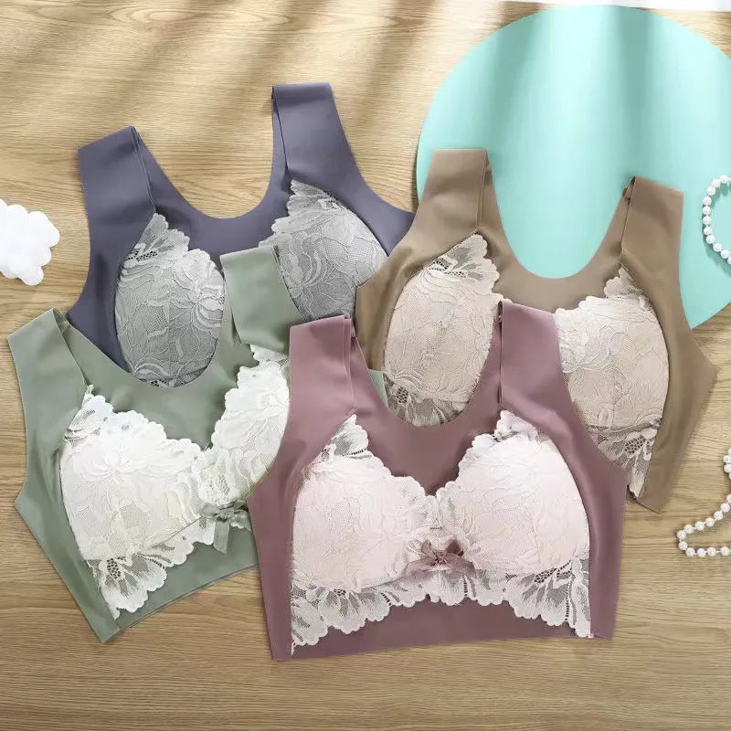 Brassière en dentelle chic à larges bretelles pour un confort élégant