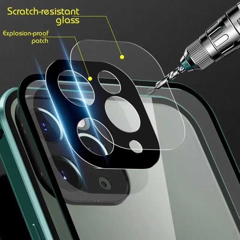 Coque Trempée Magnétique Transparente pour iPhone - Protection Élégante et Sécurisée