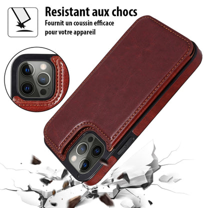 Porte-carte en cuir magnétique élégant pour iPhone
