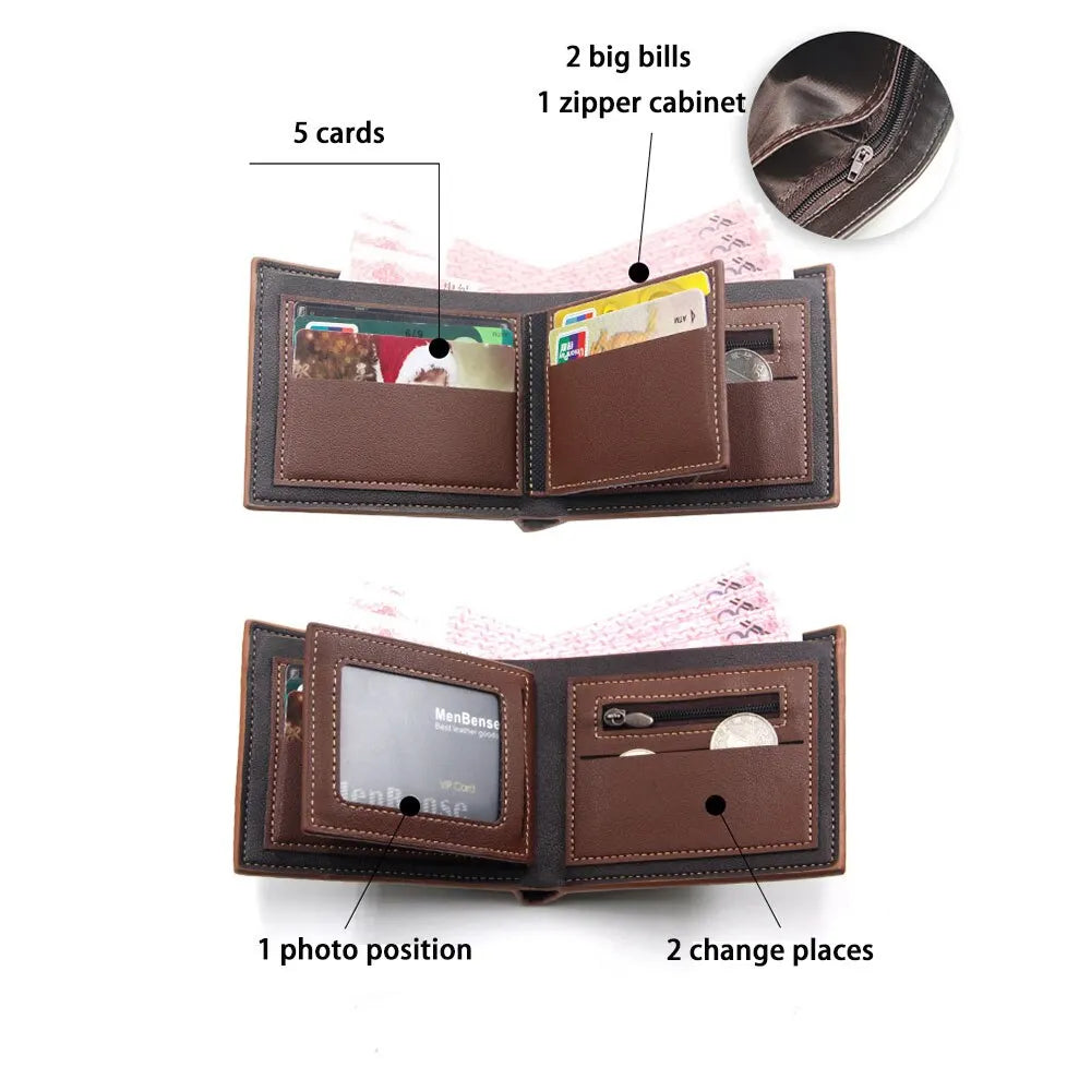 Portefeuille en cuir élégant et spacieux pour hommes