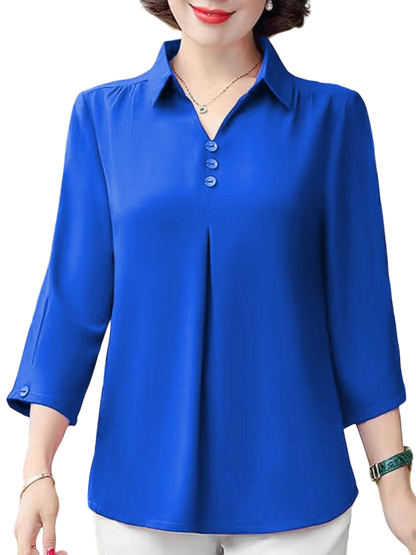 Chemisier Vintage Élégance en Mousseline de Soie pour Femme