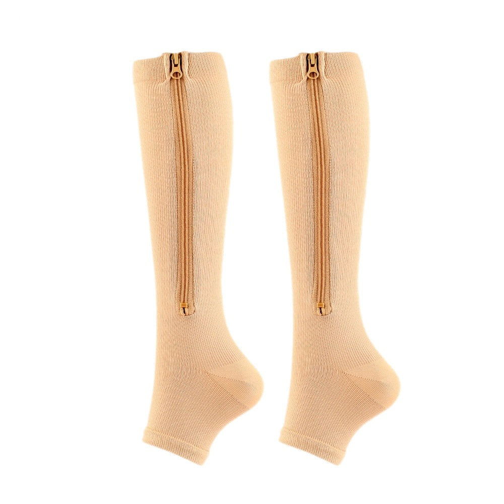 Lot de 2 chaussettes de compression avec fermeture éclair pour un confort optimal