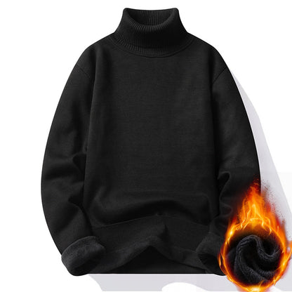 Pull à col roulé polaire rembourré pour homme