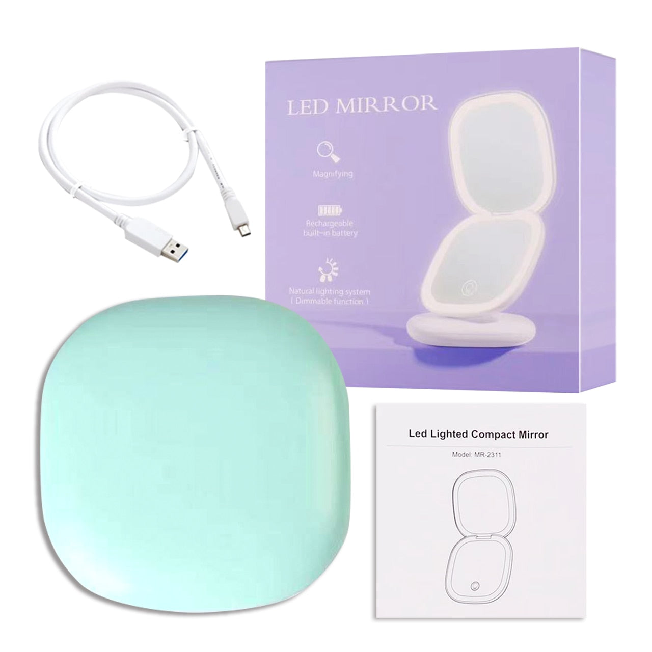 Mini Miroir LED USB Pratique et Élégant pour Votre Beauté