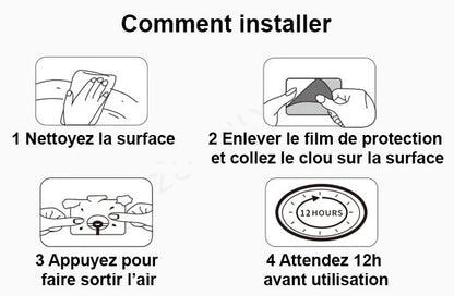 Kit de 10 Clous Auto-Adhésifs Pratiques sans Perforation