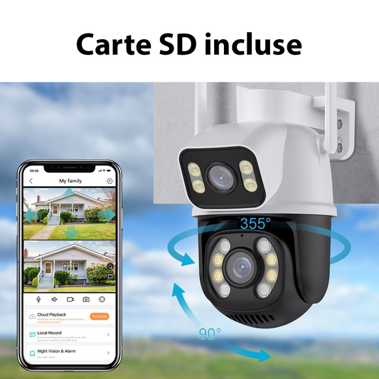 Caméra de Surveillance Sans Fil HD avec Alarme et Vision Nocturne