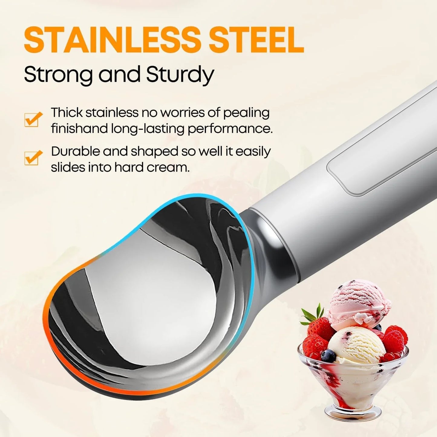 Cuillère Chauffante Électrique à 70°C avec Affichage LED pour Glaces