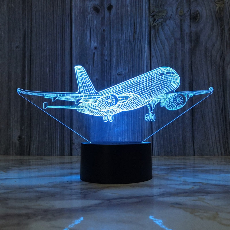 Lampe de Chevet 3D Avion - Éclairez Vos Nuits avec Style!