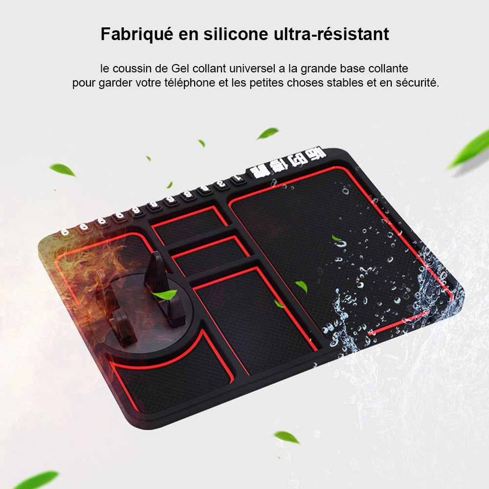 Tapis Antidérapant Innovant avec Support de Téléphone pour Voiture