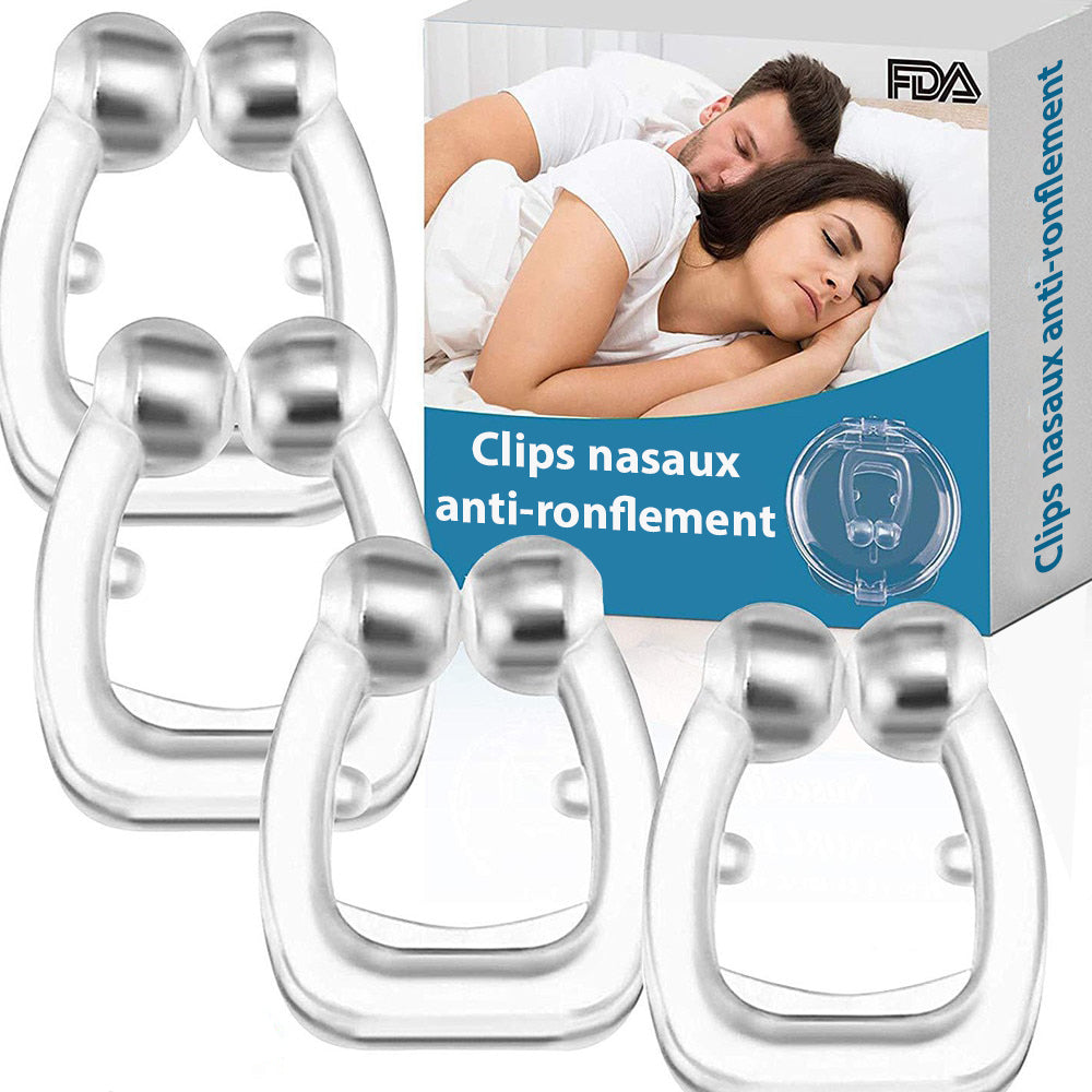 Clips Nasaux Anti-Ronflement en Silicone - Lot de 4