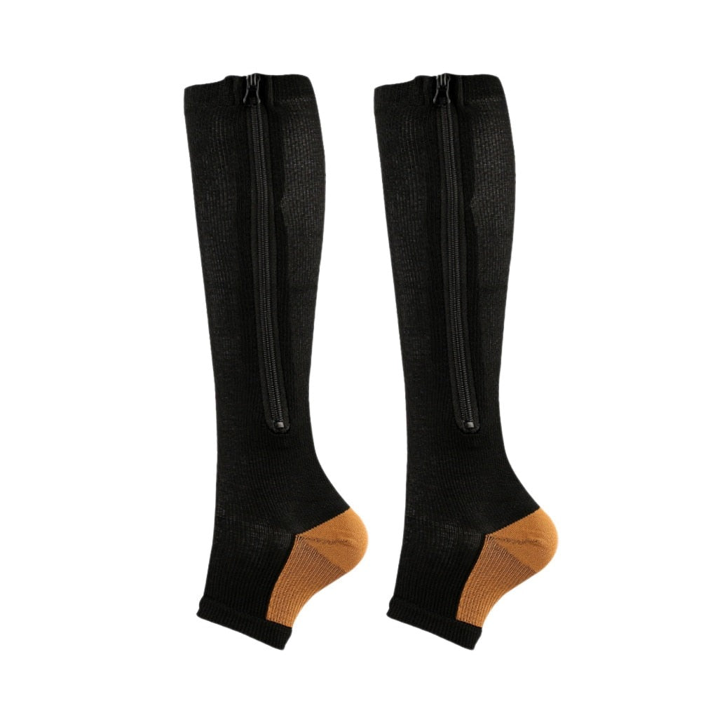 Lot de 2 chaussettes de compression avec fermeture éclair pour un confort optimal
