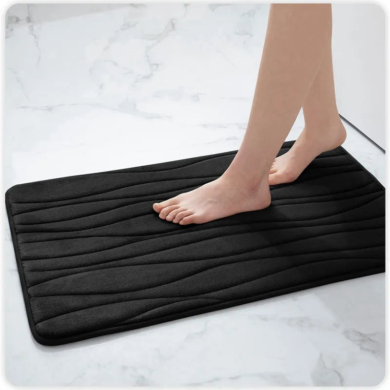Tapis de bain en mousse à mémoire de forme absorbant et à séchage rapide
