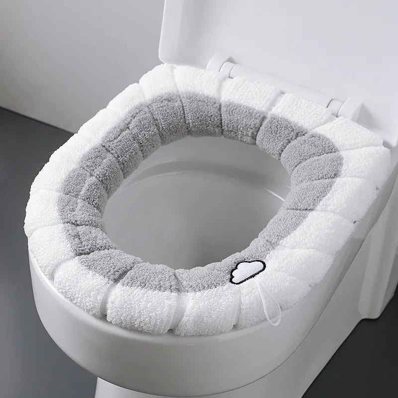 Coussin de Toilette en Peluche Chaud et Confortable