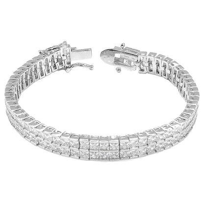 Bracelet Mathilde en zirconium plaqué rhodium avec cristaux scintillants
