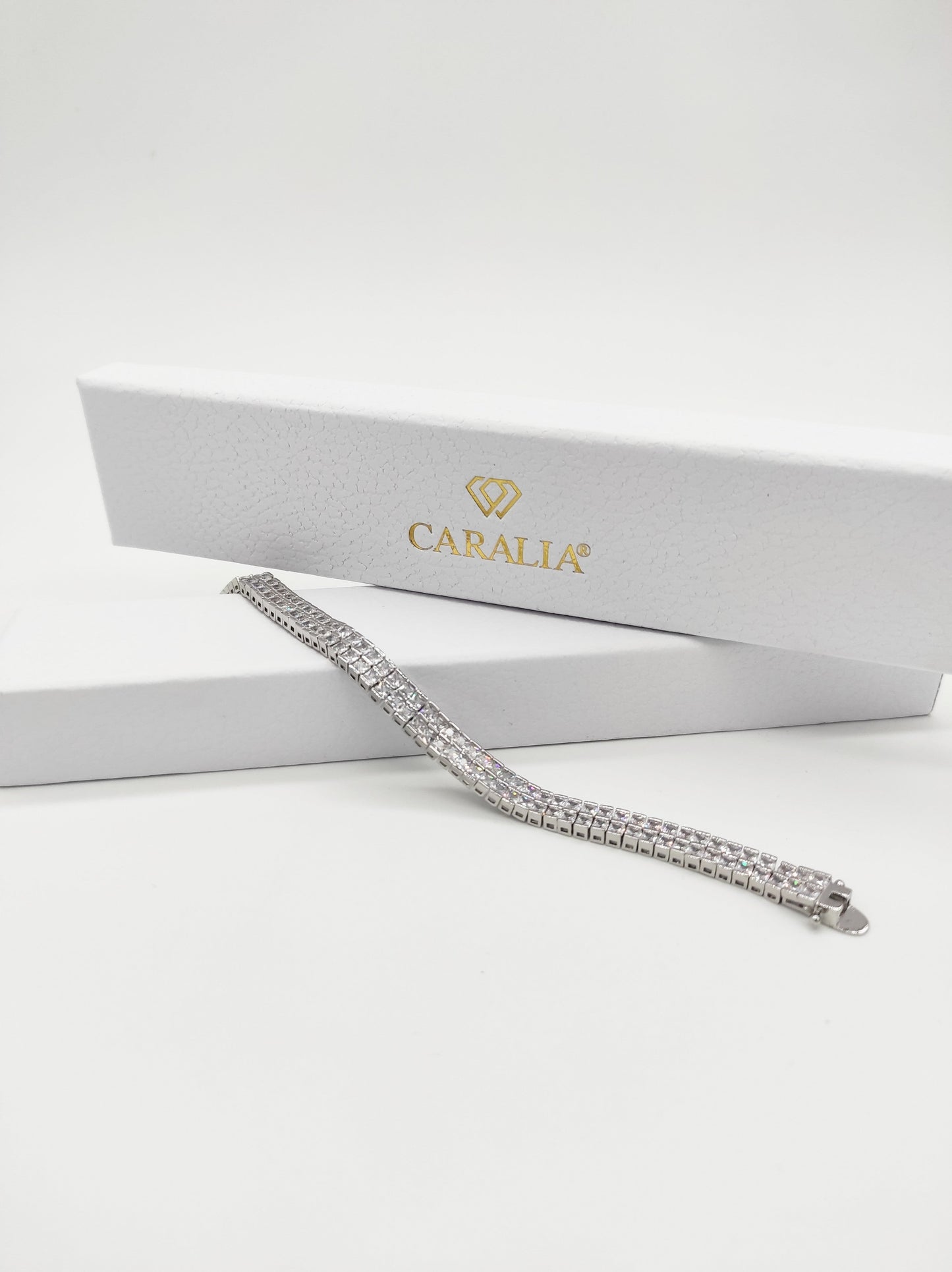 Bracelet Mathilde en zirconium plaqué rhodium avec cristaux scintillants