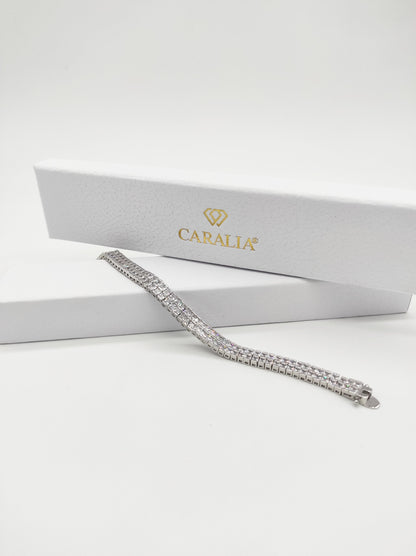 Bracelet Mathilde en zirconium plaqué rhodium avec cristaux scintillants