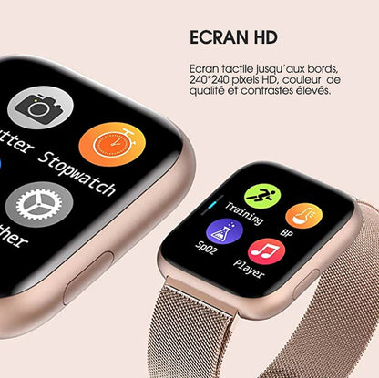 Montre Bluetooth Tactile Élégante avec Suivi de Santé et Modes Sportifs