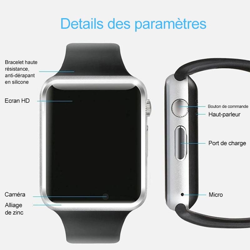 Montre Intelligente Bluetooth avec Écran Tactile et Caméra Intégrée