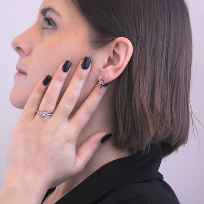 Chaussette secrète de Noël avec 3 paires de boucles d'oreilles en cristaux autrichiens