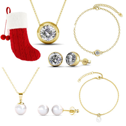 Chaussette secrète de Noël avec 2 parures en cristaux autrichiens