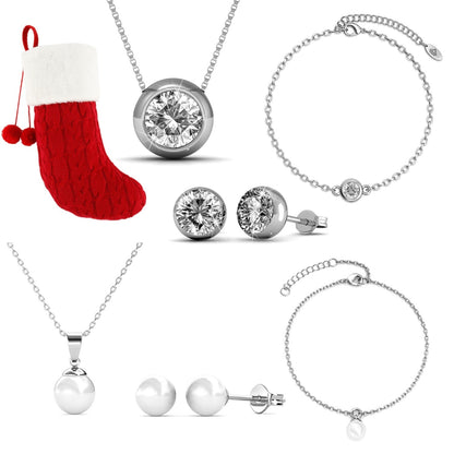 Chaussette secrète de Noël avec 2 parures en cristaux autrichiens