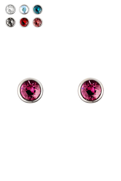 Set de 7 Boucles d'Oreilles en Plaqué Or 18 Carats avec Cristaux Autrichiens