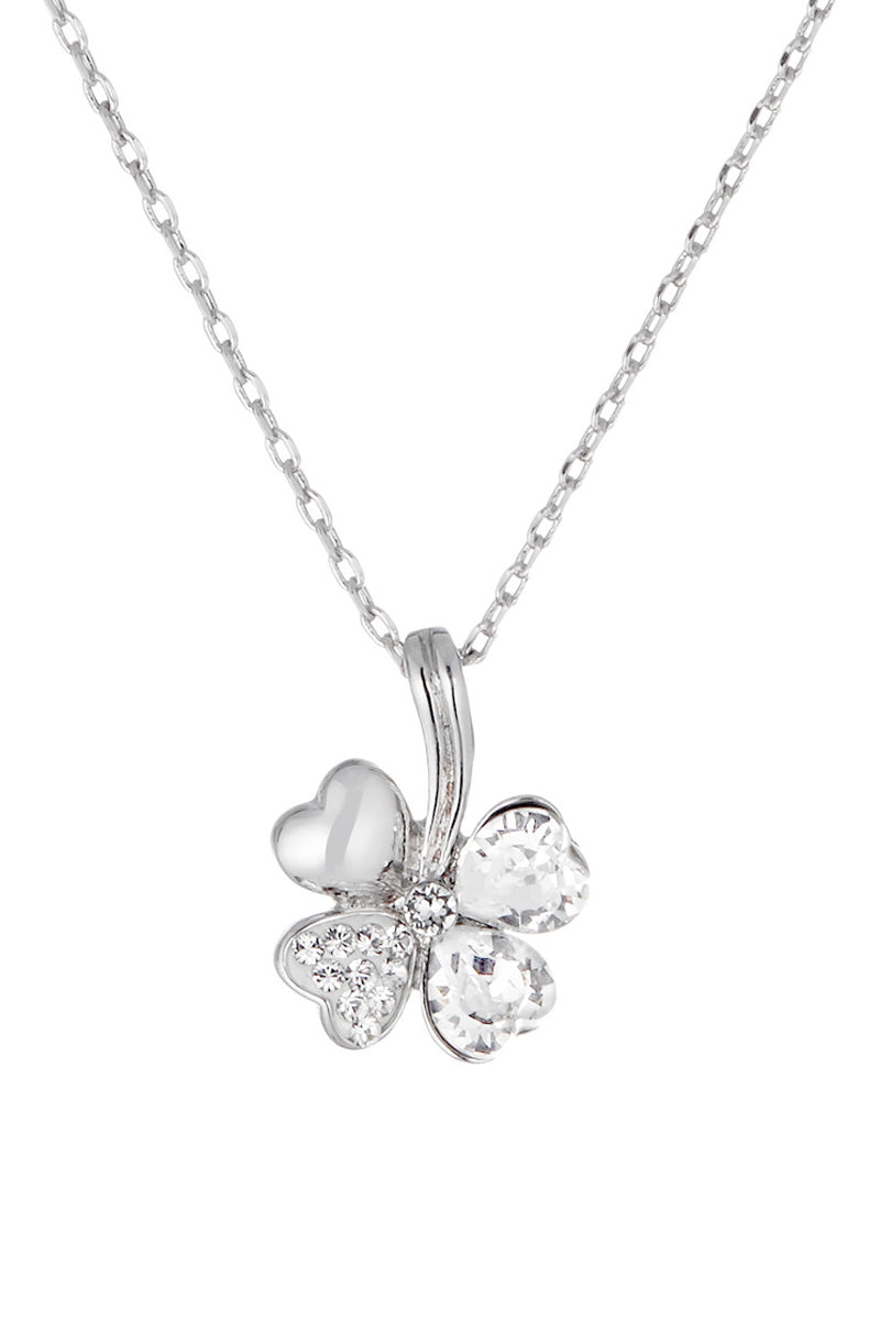 Collier Four Leaf en argent orné de 25 cristaux Swarovski