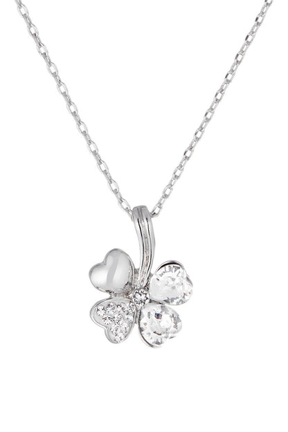 Collier Four Leaf en argent orné de 25 cristaux Swarovski