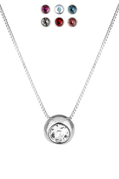 Collier Élégant en Plaqué Rhodium 18 Carats avec Cristaux Swarovski® Scintillants