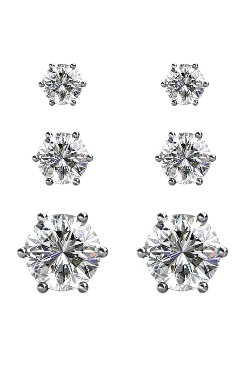 Coffret Trinity : 3 Paires de Boucles d'oreilles avec Cristaux Autrichiens