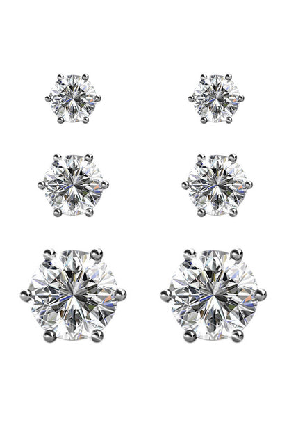 Coffret Trinity : 3 Paires de Boucles d'oreilles avec Cristaux Autrichiens