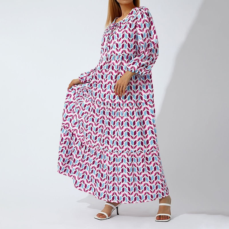 Robe Longue Élégante à Manches Bouffantes - Style Glamour pour l'Été