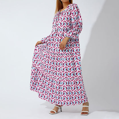 Robe Longue Élégante à Manches Bouffantes - Style Glamour pour l'Été