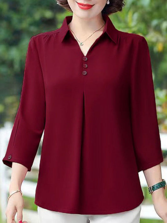 Chemisier Vintage Élégance en Mousseline de Soie pour Femme