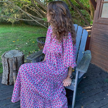 Robe Longue Élégante à Manches Bouffantes - Style Glamour pour l'Été