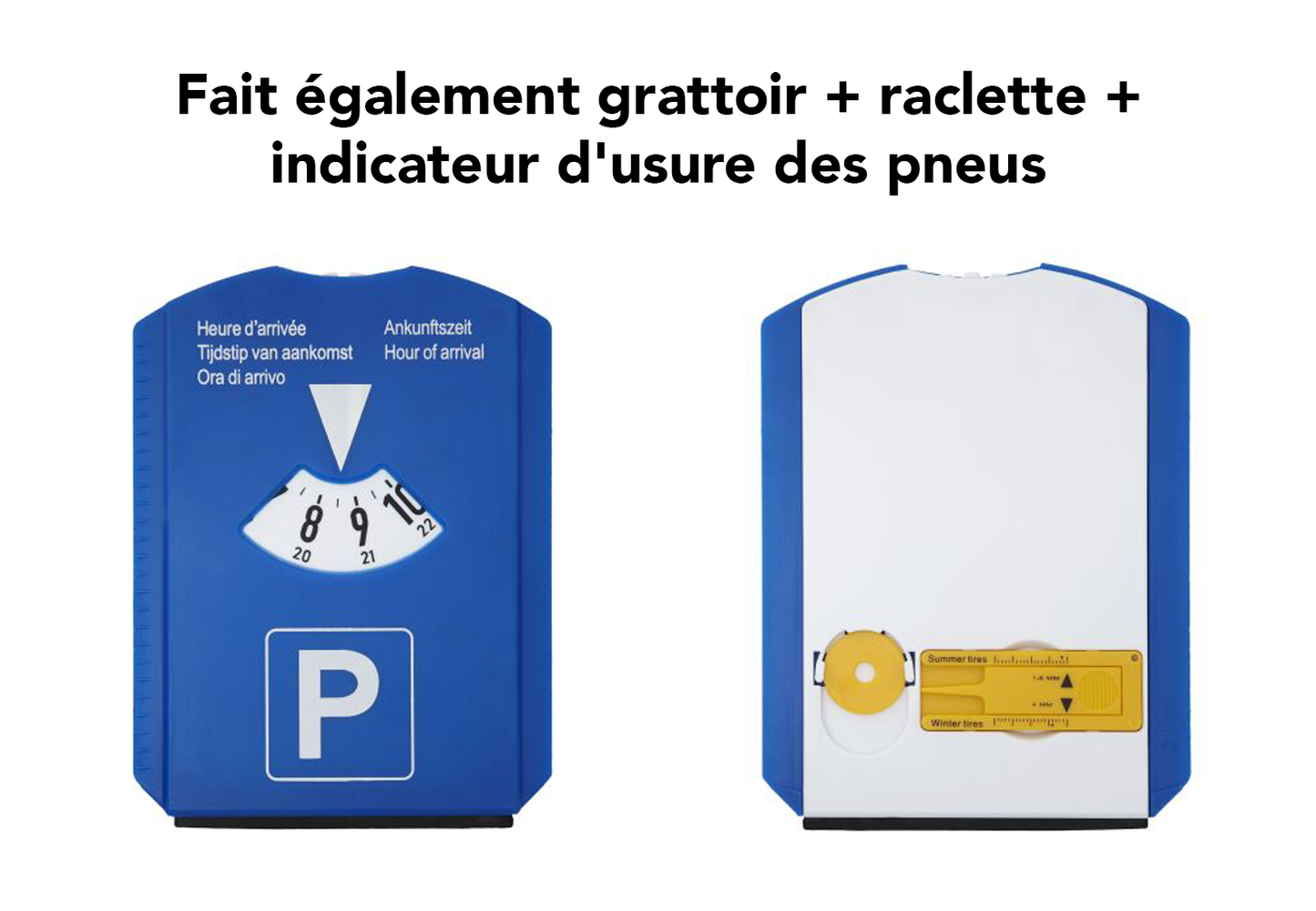 Disque de stationnement 5 en 1 avec jeton de caddie intégré