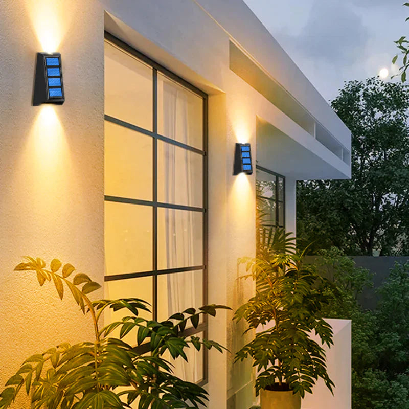 Appliques murales solaires RVB - Lot de 4, ambiance lumineuse et économique
