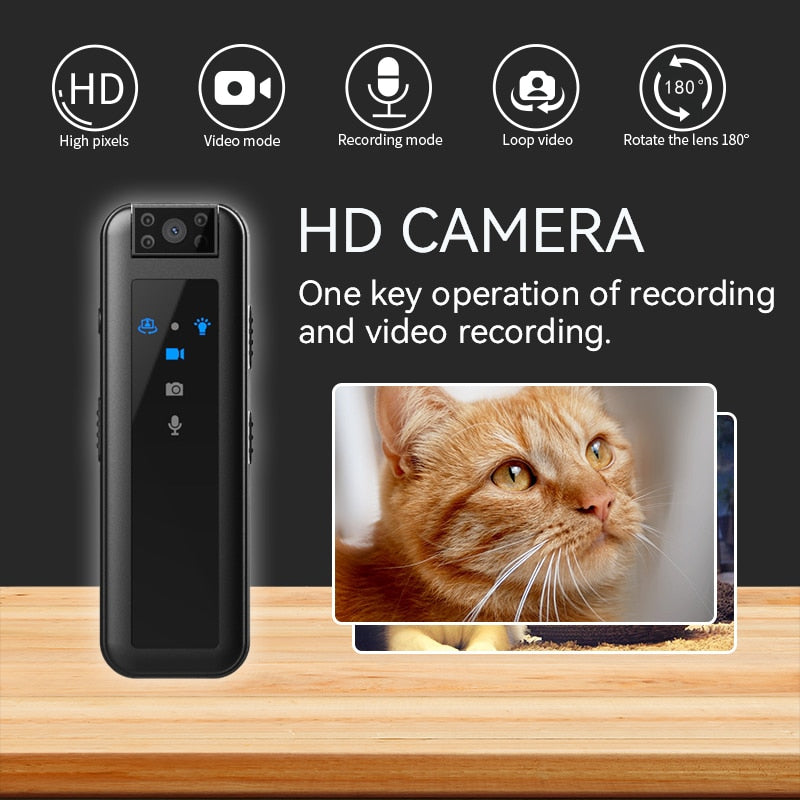 Caméra de poche NightGuard 1080P avec carte SD 16 Go et vision nocturne
