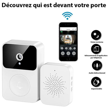 Sonnette vidéo sans fil reliée à votre Smartphone - Livraison Offerte