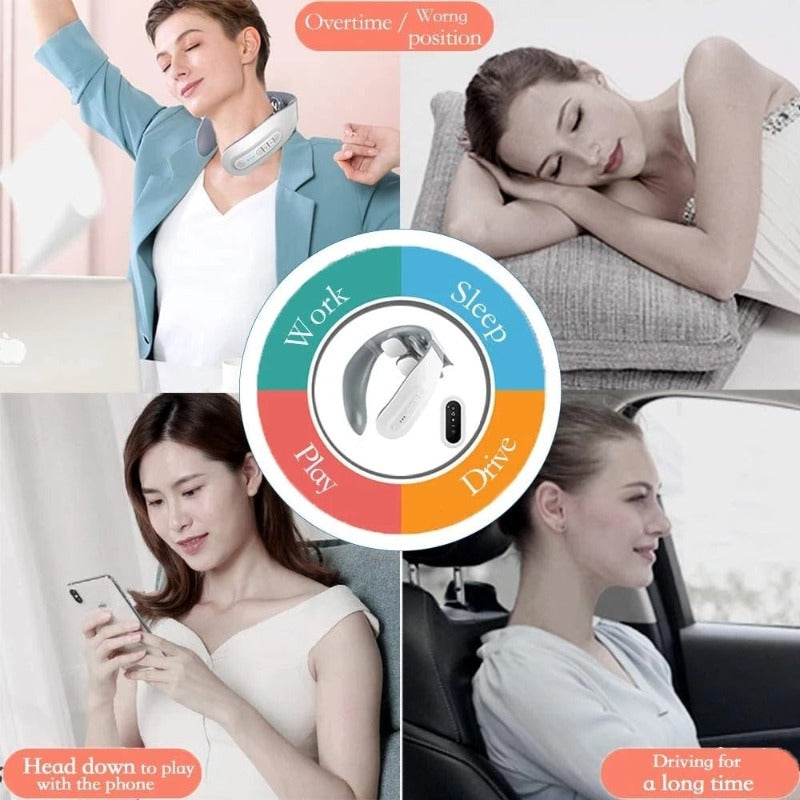 Masseur de cou chauffant électrique intelligent avec 6 modes de massage