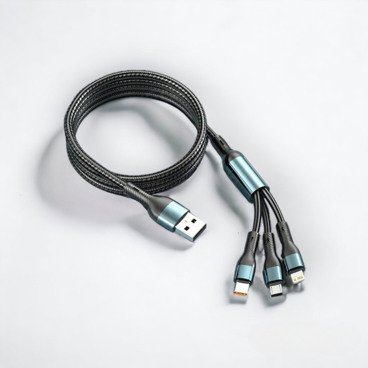 Câble USB 3-en-1 Charge Rapide 120W - Lot de 2