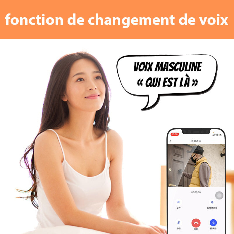 Sonnette vidéo sans fil reliée à votre Smartphone - Livraison Offerte