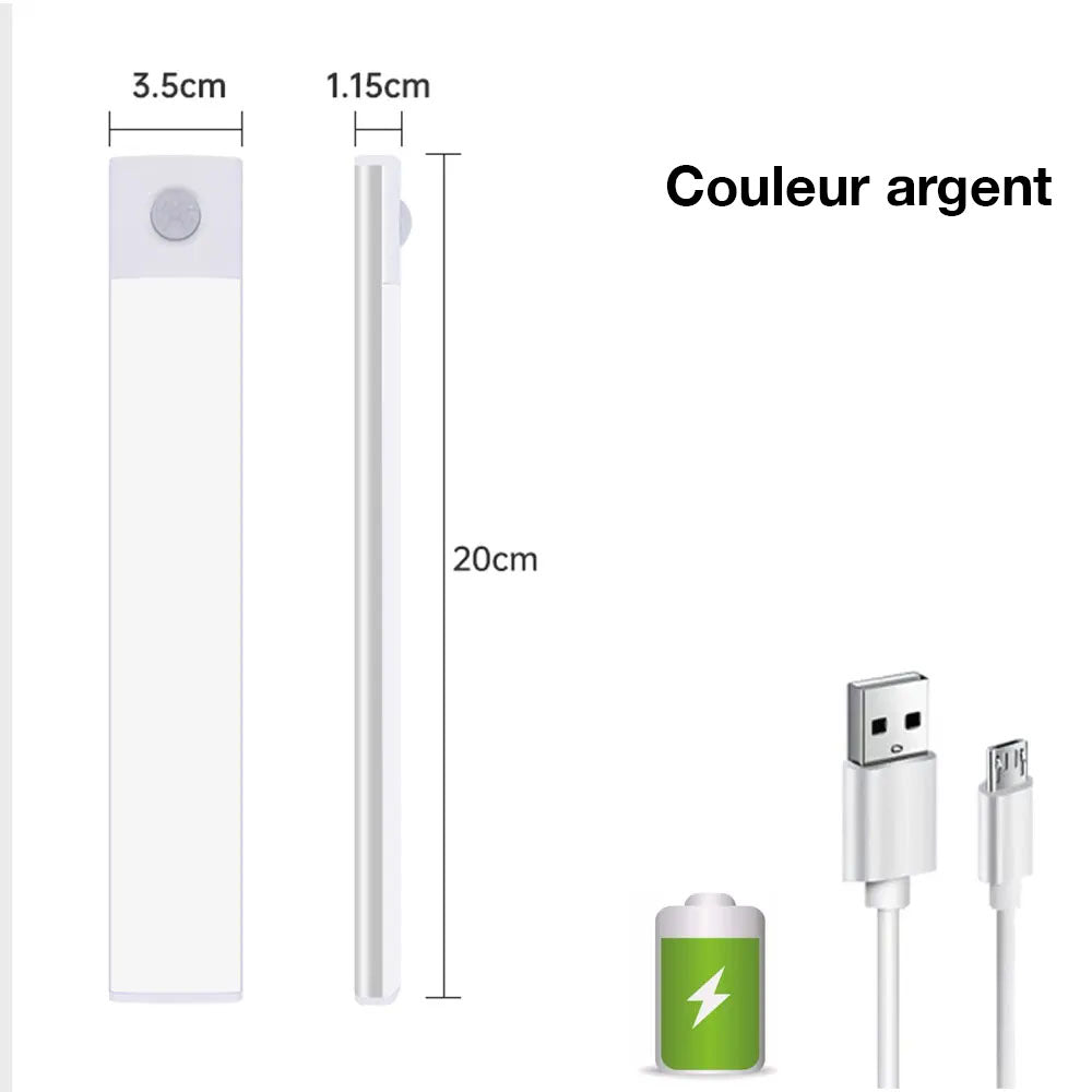 Réglettes LED Magnétiques 20cm avec Détecteur de Mouvement - 2 + 1 Offerte
