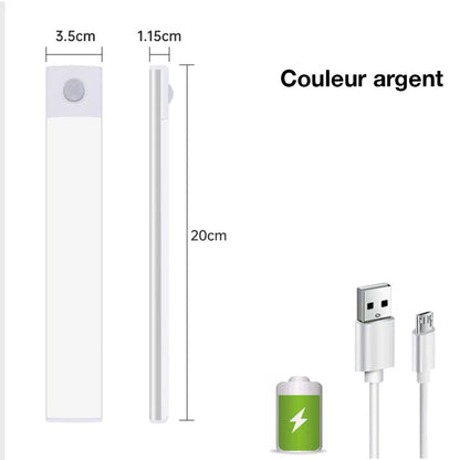 Réglettes LED Magnétiques 20cm avec Détecteur de Mouvement - 2 + 1 Offerte